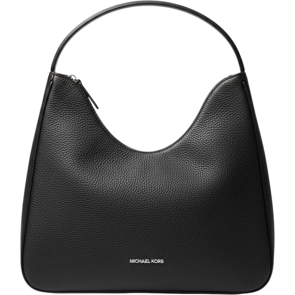 Michael Kors Nayla Large Hobo Bag Black Pebbled Leather Shoulder 35F5S5ZL6L
